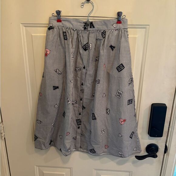 Zara Too Cool For This Guateque pinstripe skirt midi - Picture 2 of 4